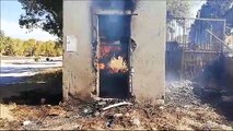 Reggio Calabria: incendio di una cabina Enel a Lazzaro, le immagini