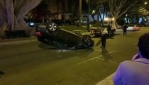 Reggio Calabria, le immagini delle operazioni di recupero dell'auto dopo lâ€™incidente della serata sul Lungomare
