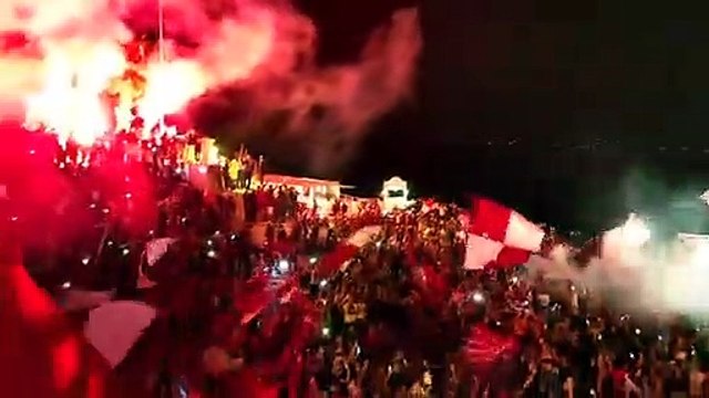 Festa Reggina, fumogeni e fuochi d'artificio all'Arena