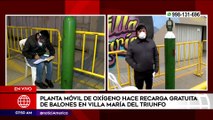 Planta de oxígeno móvil hace recarga gratuita de balones en VMT | Primera Edición (HOY)
