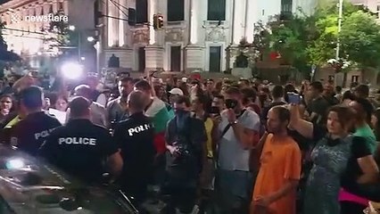 Driver blocked for hours in Bulgaria after he hit a protester