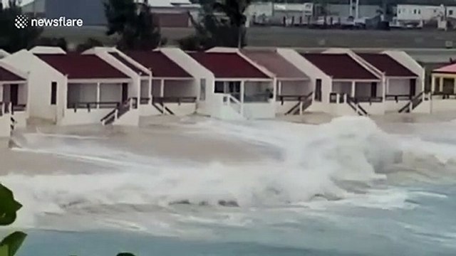 Whipping waves crash St. Maarten as Tropical Storm Isaias looms