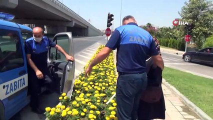 Dilenci kadın hırsını gazeteciden çıkarmaya çalıştı