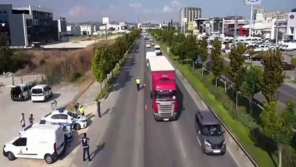 Bursa'da bayram öncesi havadan trafik denetimi
