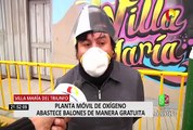 VMT: planta móvil de oxígeno recarga balones de manera gratuita