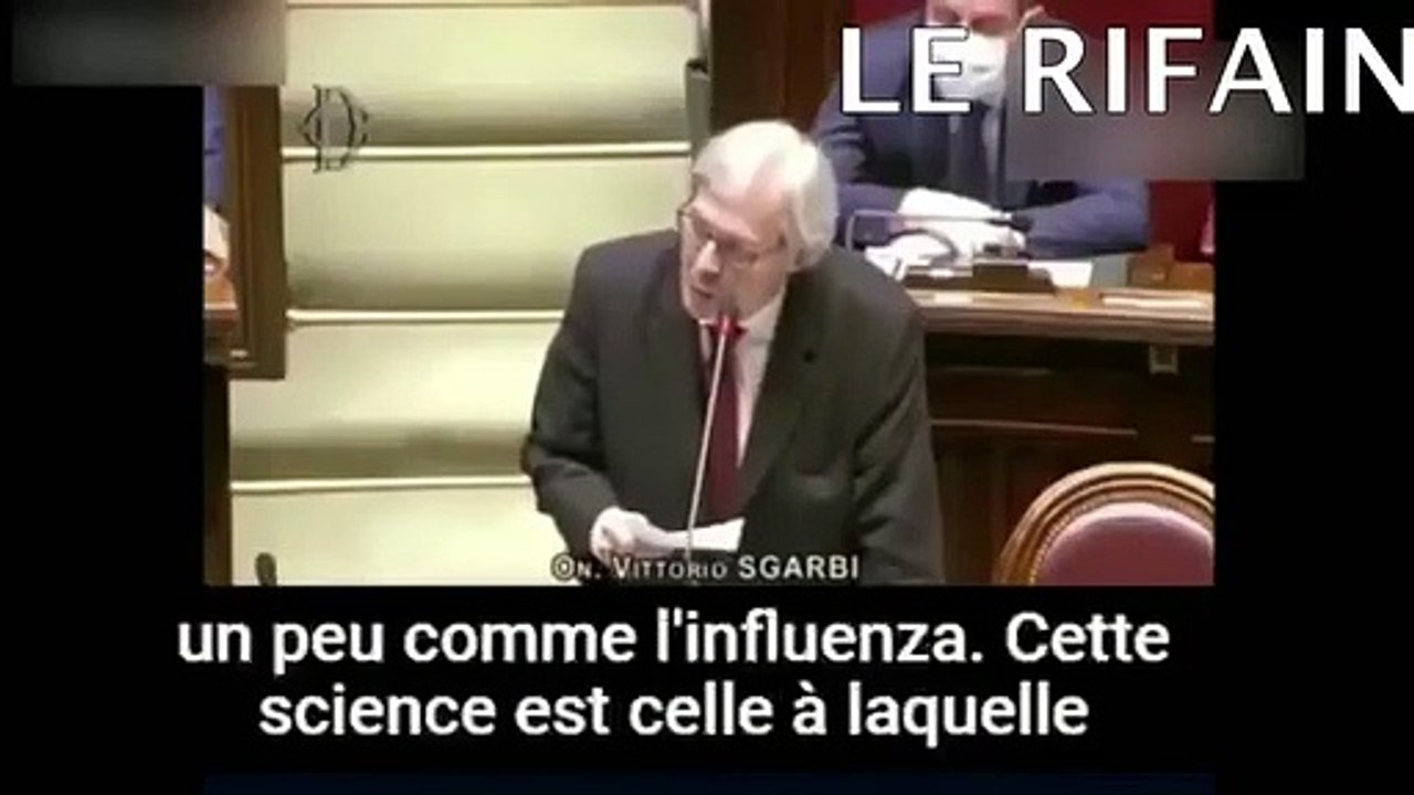 VITTORIO SGARBI DÉPUTÉ ITALIEN  BALANCE DU TRÈS LOURD SUR LA SUPERCHERIE  DU CORONAVIRUS !!!