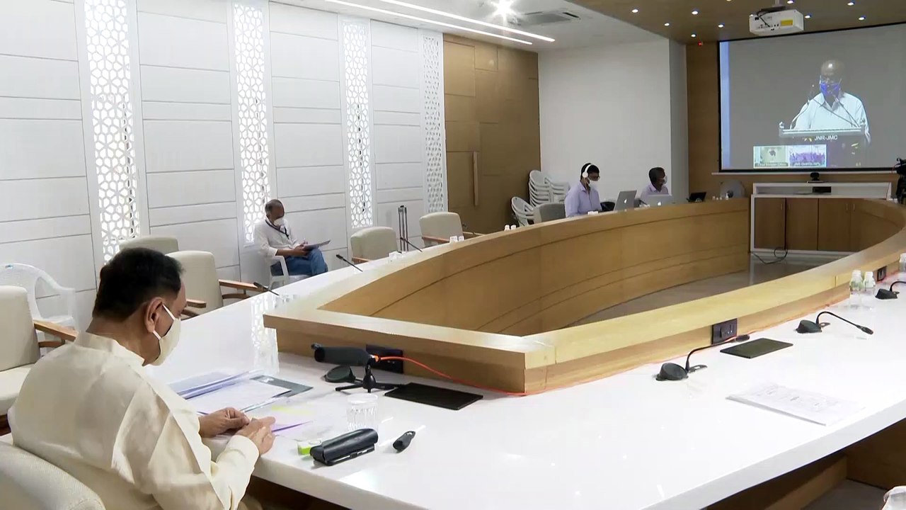 DEVELOPMENTAL WORKS E LAUNCHED USING VIDEO CONFERENCE AT JAMNAGAR BY VIJAY RUPANI IN GANDHINAGAR