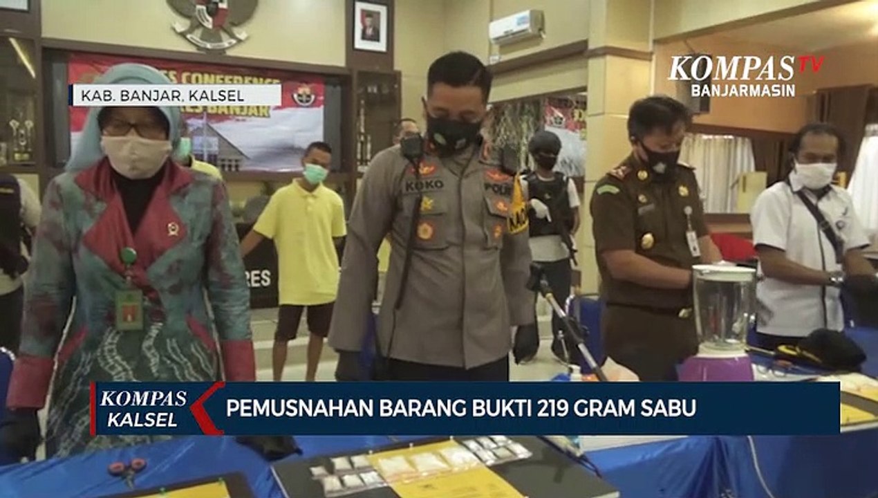Polisi Musnahkan 219 Gram Barang Bukti Sabu, 5 Tersangka Mengaku Dipasok dari Banjarmasin