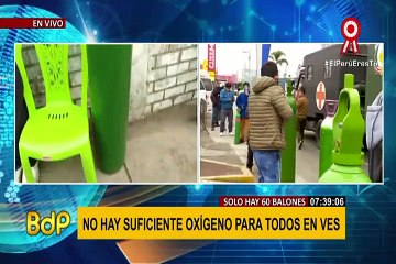 Planta móvil llega a Villa El Salvador: decenas de personas madrugan para conseguir oxígeno