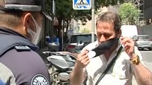 Primeras multas por no llevar mascarillas por la calle en Madrid