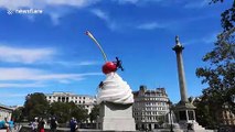 London's Trafalgar Square Fourth Plinth whipped cream, drone and fly sculpture unveiled