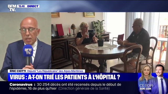 Eric Ciotti (LR): Au pic de la crise, le nombre de personnes âgées admises en réanimation a chuté fortement
