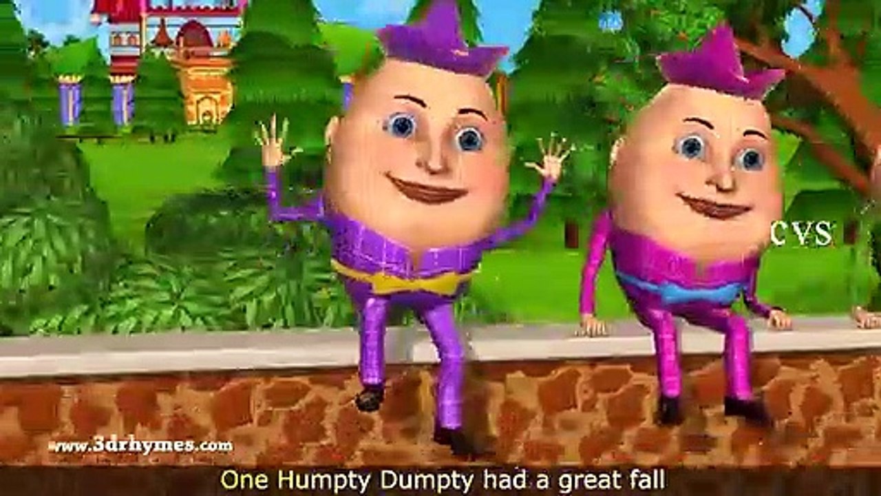 Humpty Dumpty Nursery Rhyme - 3D Animation English Rhymes for children