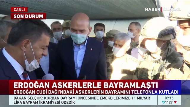 Cumhurbaşkanı Erdoğan Nuh Peygamber üs bölgesindeki askerlerin bayramını kutladı