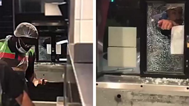 Un homme n'a pas eu sa glace et casse la vitre du drive