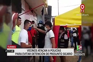 Tumbes: Vecinos atacan a policías para evitar detención de presunto sicario