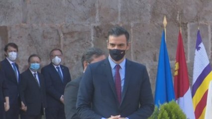 Pedro Sánchez llega a la Conferencia de Presidentes en San Millán de la Cogolla