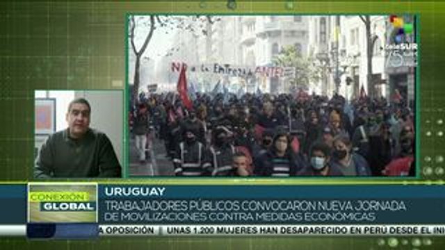 Marchan trabajadores uruguayos por ayuda estatal de emergencia