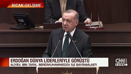 Son dakika... Cumhurbaşkanı Erdoğan ülke liderleriyle bayramlaştı | Video