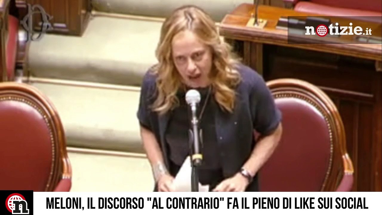 Giorgia Meloni, il video del discorso al contrario fa il boom di like sui social