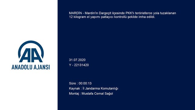 Mardin'de PKK'lı teröristlerce menfeze tuzaklanan 12 kilogram el yapımı patlayıcı imha edildi