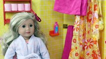 Baby Doll Bathroom Morning Routine in Dollhouse!