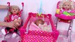 Baby Dolls House Toys! Play doll bedroom bed, stroller, wardrobe!