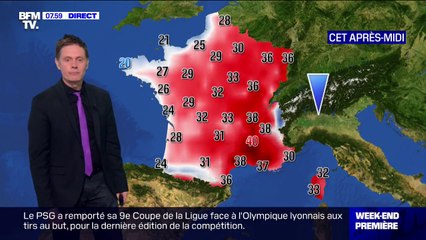 Les températures baissent à l'ouest mais restent très élevées à l'est ce samedi