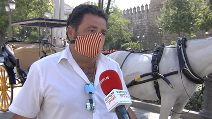 Cocheros de caballos de Sevilla aseguran que intentan "sobrevivir" aunque la temporada se ha perdido