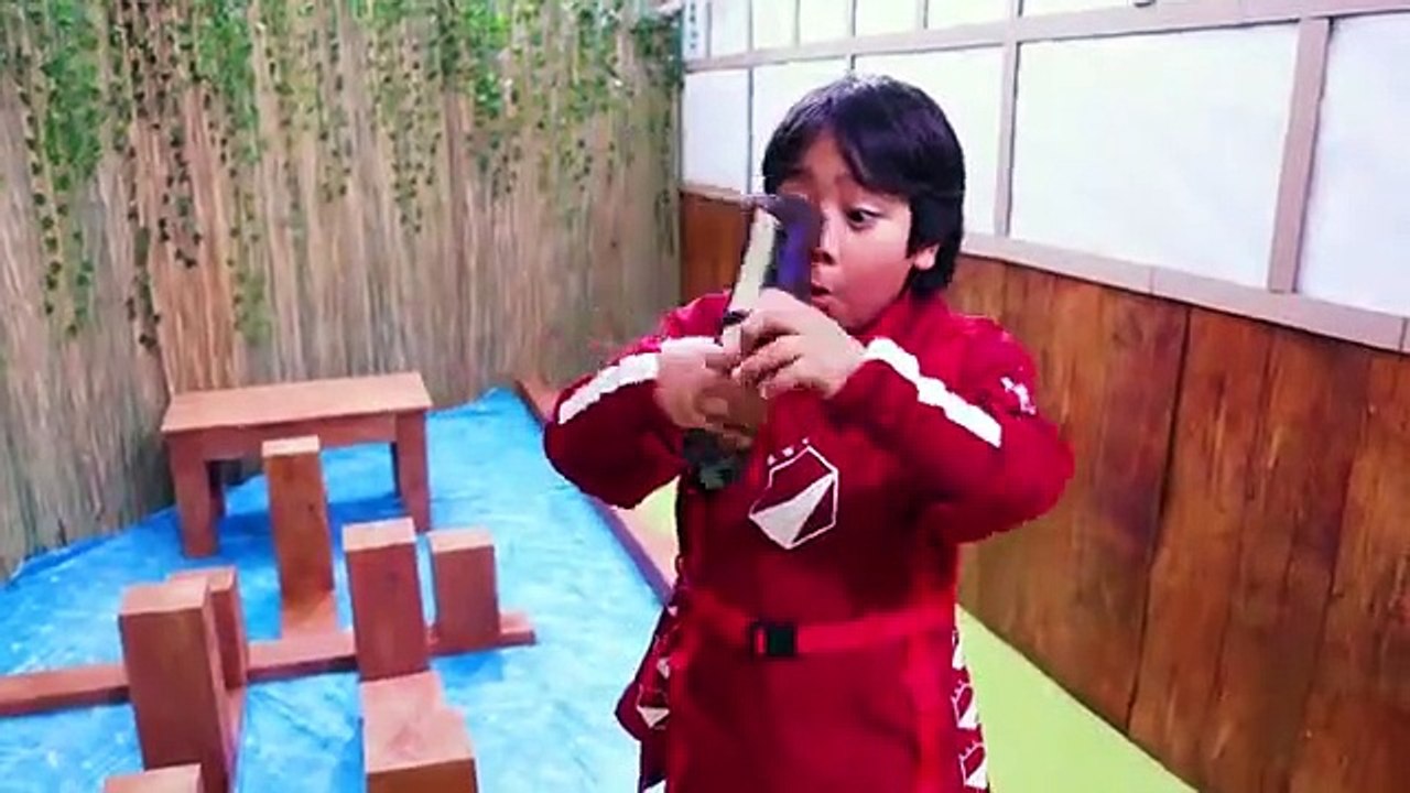 Ninja Ryan vs Dragon Ninja Mommy Master the elements Challenge!