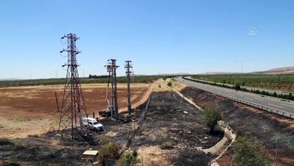 Anız yangını Nizip'te elektrik kesintisine neden oldu - GAZİANTEP