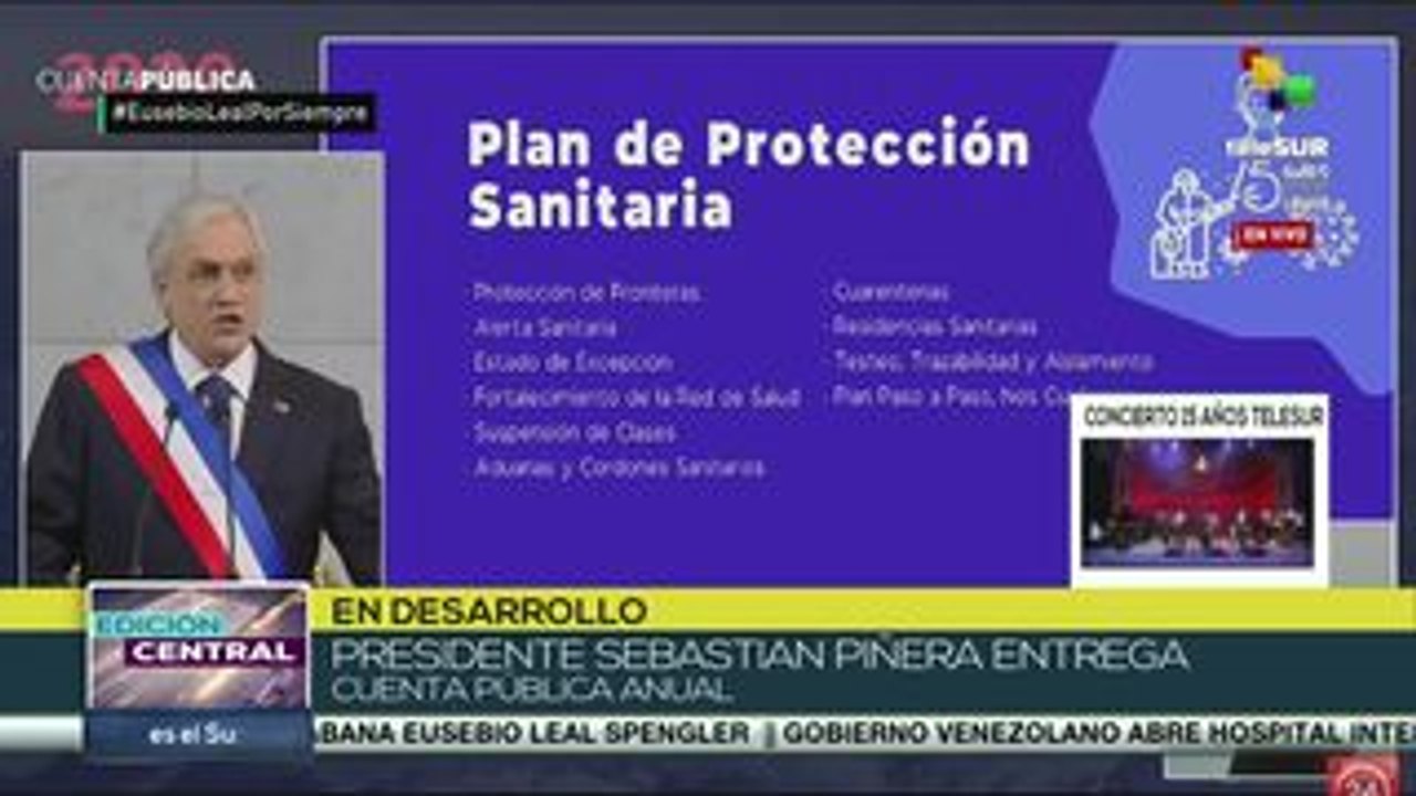 Chile: presidente Sebastián Piñera entrega Cuenta Pública Anual