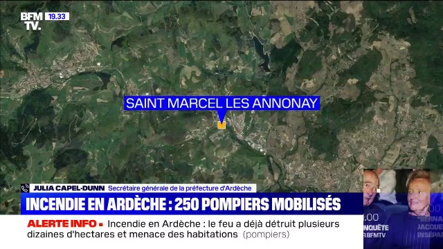 Feu en Ardèche: selon la secrétaire générale de la préfecture, l'incendie évolue favorablement, on espère pouvoir le circonscrire dans le courant de la soirée