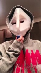 Girl Cuts Plastic Milk Jug Into Face Mask to Easily Drink Beverage