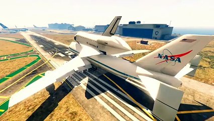 GTA 5 | NASA shuttle plane crash into boing 747 when trying to escape