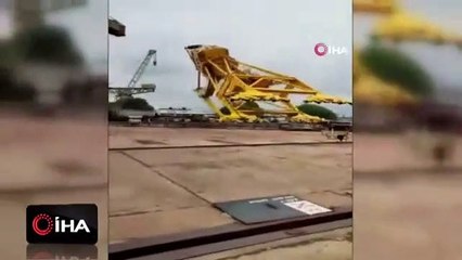 Tersnede vinçin devrilmesi sonucu 10 kişi öldü... O anlar saniye saniye kamerada