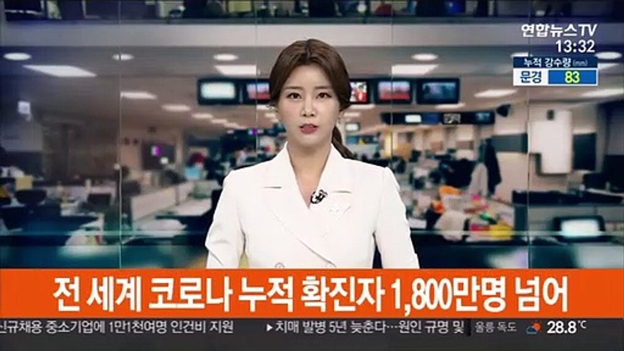 세계 코로나 누적 확진자 1,800만명 넘어