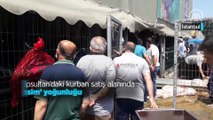 Eyüpsultan'daki kurban satış alanında 'kesim' yoğunluğu