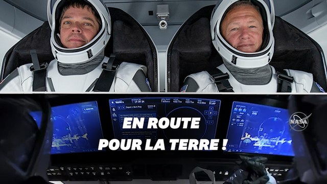A bord de la capsule SpaceX, deux astronautes américains en route pour la Terre
