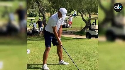 Nadal jugando al golf en el Campeonato de Baleares