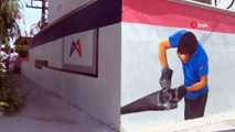 Mersin'in duvarları sanatsal resimlerle renkleniyor