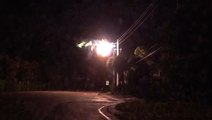 Transformer blows amid powerful winds