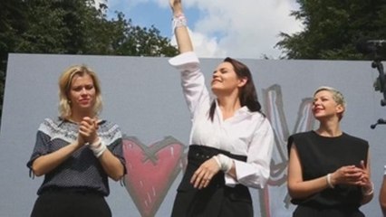 Candidata opositora bielorrusa reúne 8.000 personas en un mitin