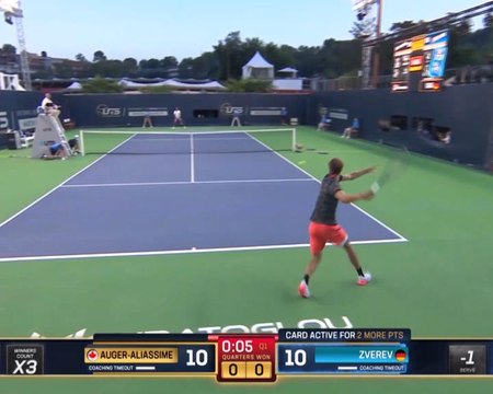 UTS - Zverev vainqueur d'un rallye intense contre Auger-Aliassime