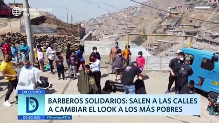 Barberos solidarios salen a las calles a cambiar el look a los más pobres | Domingo al Día