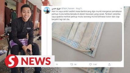 Sabah teacher provides free masks after discovering students were reusing dirty ones