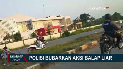 Detik-Detik Balap Liar Dibubarkan Polisi di Cilegon, Ada yang Kabur Hingga Tabrak Polisi