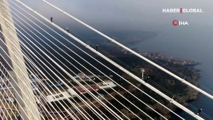 Dev köprüde nefes kesen çalışma