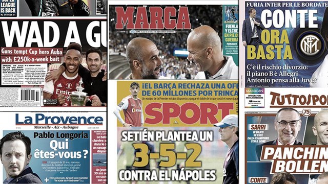 La folle proposition d'Arsenal pour pousser Aubameyang à prolonger, rien ne va plus entre l’Inter et Antonio Conte