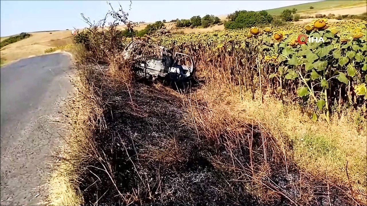Kaza yapan LPG’li otomobil küle döndü: Sürücü ölümden döndü